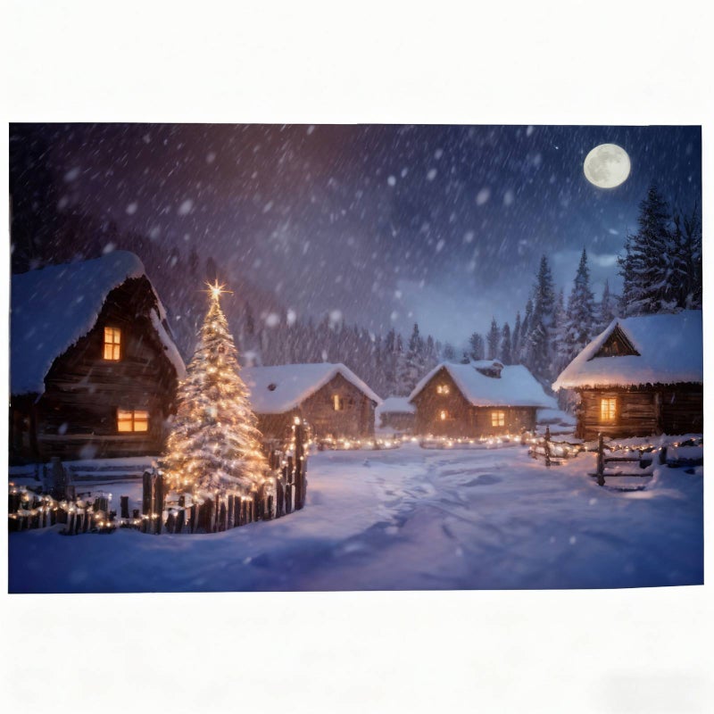 1 Pcs Temperature Changing Christmas Card, Christmas Night Temperature Changing Greet Cards for Girlfriend Fiends Colleagues Children, Color Chan-ging Light Up Christ-mas Cards, Surprise Christ-mas Card - Image 1